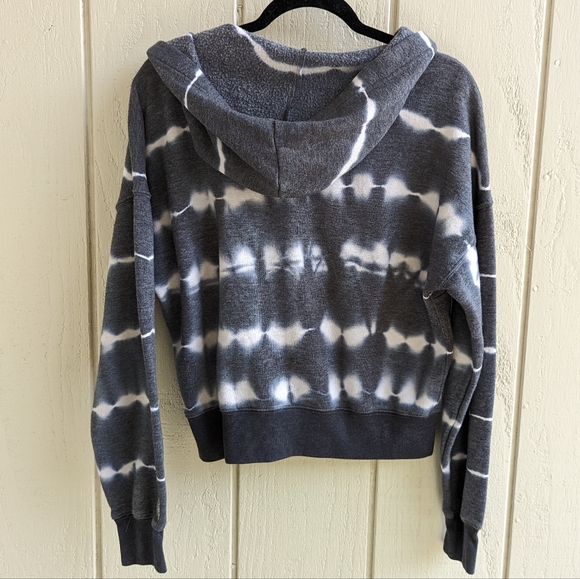 Free People Movement Women's Grey/White Tie Dye Crop Lace Up Hoodie Small - Picture 5 of 5